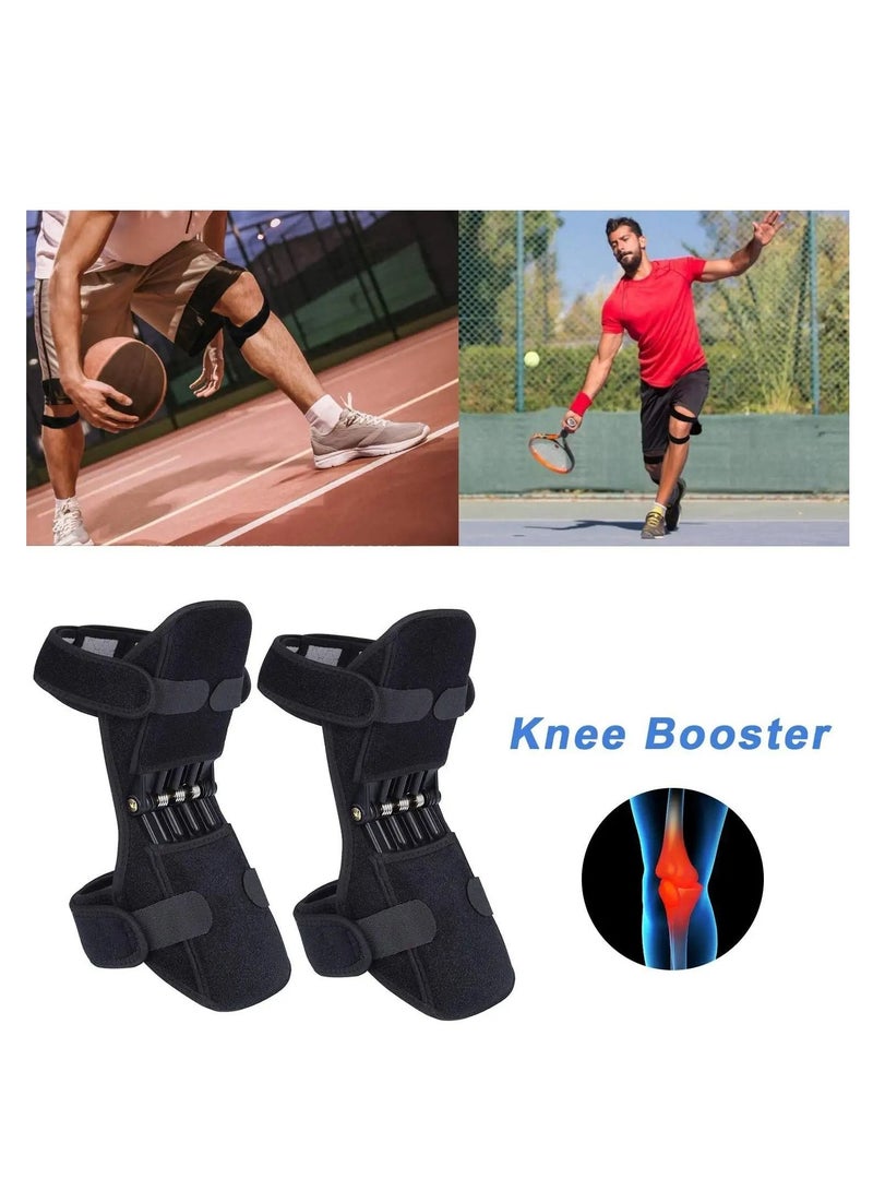 Knee Protection Booster, Joint Support Pads, Power Lift Stabilizer Pads - Powerful Rebound Spring Force Booster Relief Brace for Men Climbing, Squat, Sport