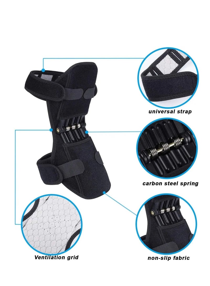 Knee Protection Booster, Joint Support Pads, Power Lift Stabilizer Pads - Powerful Rebound Spring Force Booster Relief Brace for Men Climbing, Squat, Sport
