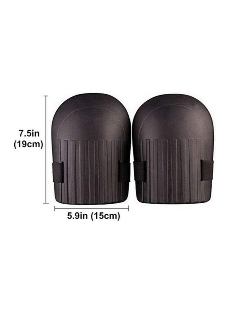Knee Pads Caps with Waterproof EVA Foam Cushion Soft Inner Liner Easy Adjustable Straps for Knees Protectors Sport Outdoor Work Builder Working Gardening 1 Pair Black