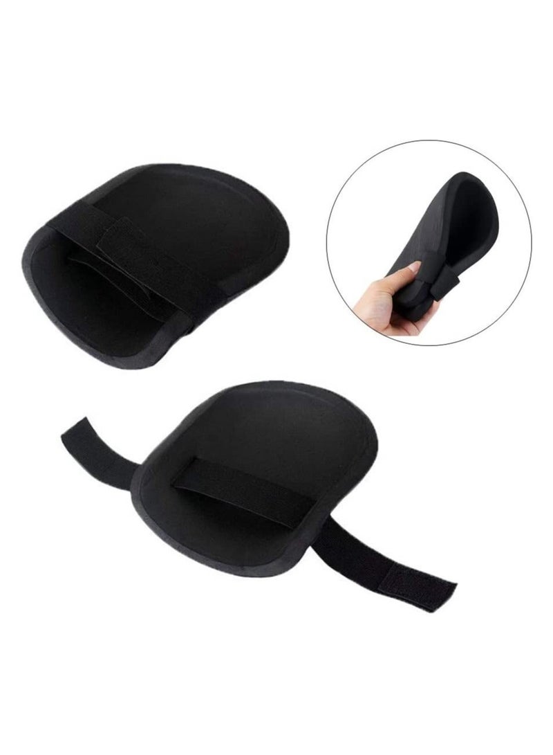Knee Pads Caps with Waterproof EVA Foam Cushion Soft Inner Liner Easy Adjustable Straps for Knees Protectors Sport Outdoor Work Builder Working Gardening 1 Pair Black