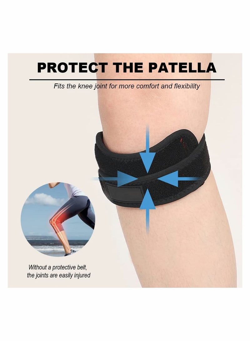4 Pcs Patella Tendon Knee Strap Pain Relief Support Brace Band for Hiking Soccer Basketball Running Jumpers Tennis Tendonitis Volleyball Squats