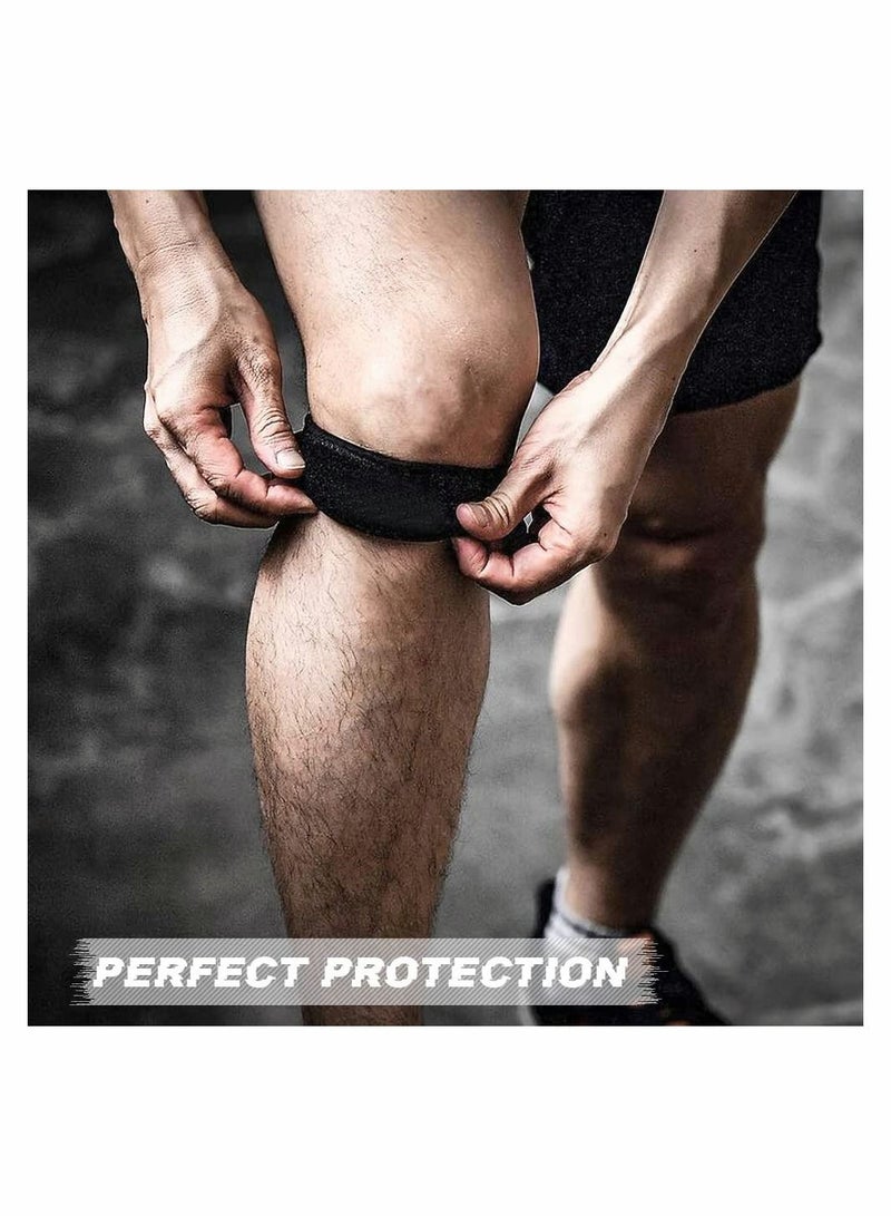 4 Pcs Patella Tendon Knee Strap Pain Relief Support Brace Band for Hiking Soccer Basketball Running Jumpers Tennis Tendonitis Volleyball Squats