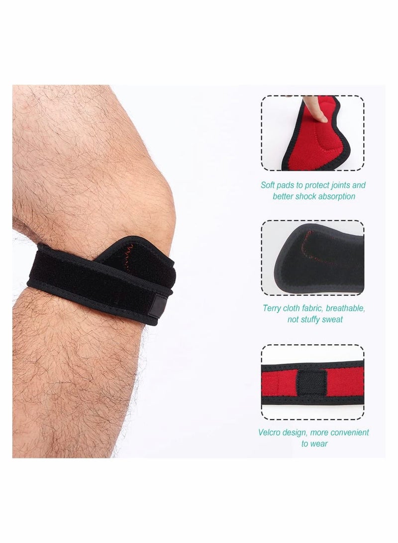 4 Pcs Patella Tendon Knee Strap Pain Relief Support Brace Band for Hiking Soccer Basketball Running Jumpers Tennis Tendonitis Volleyball Squats