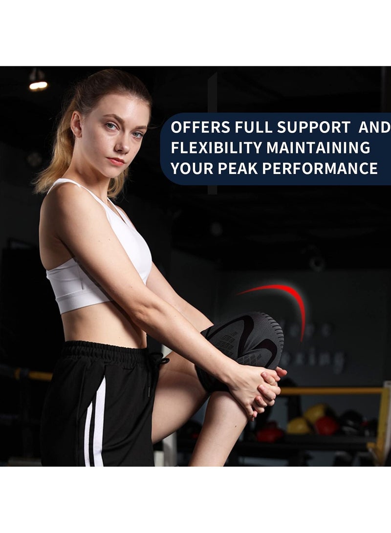 Knee Brace 2 Pack Compression Sleeve Support for Men & Women Weightlifting, Gym, Workout, Hiking, Sports (M)