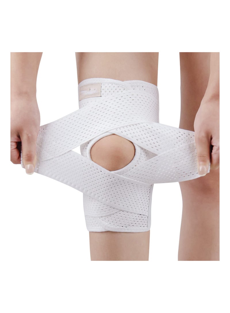 Knee Brace, Compression Sleeve Support, Brace with Side Stabilizers, for Meniscal Tear, Pain ACL MCL Arthritis Injuries Recovery, Breathable Adjustable Support Men Women (L)