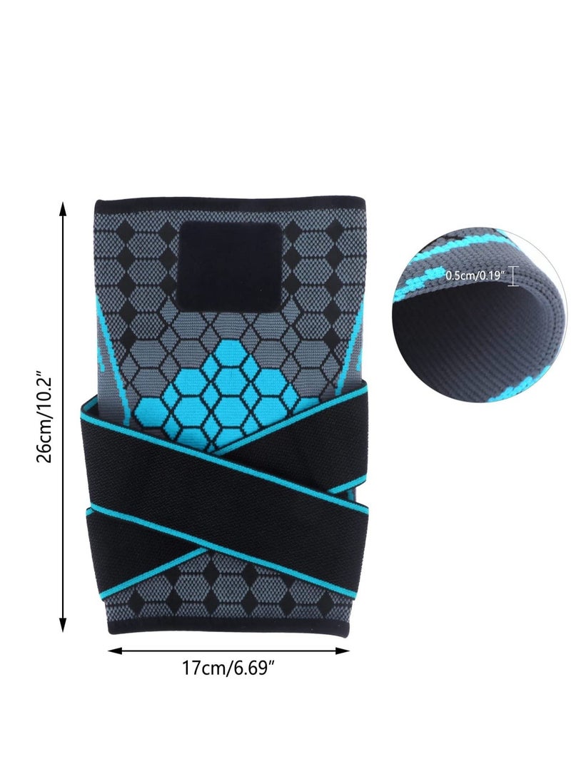 2 Pack Knee Support with Strap Compression Brace for Men Women Sleeve Pain Relief Meniscus Tear Arthritis Running Basketball