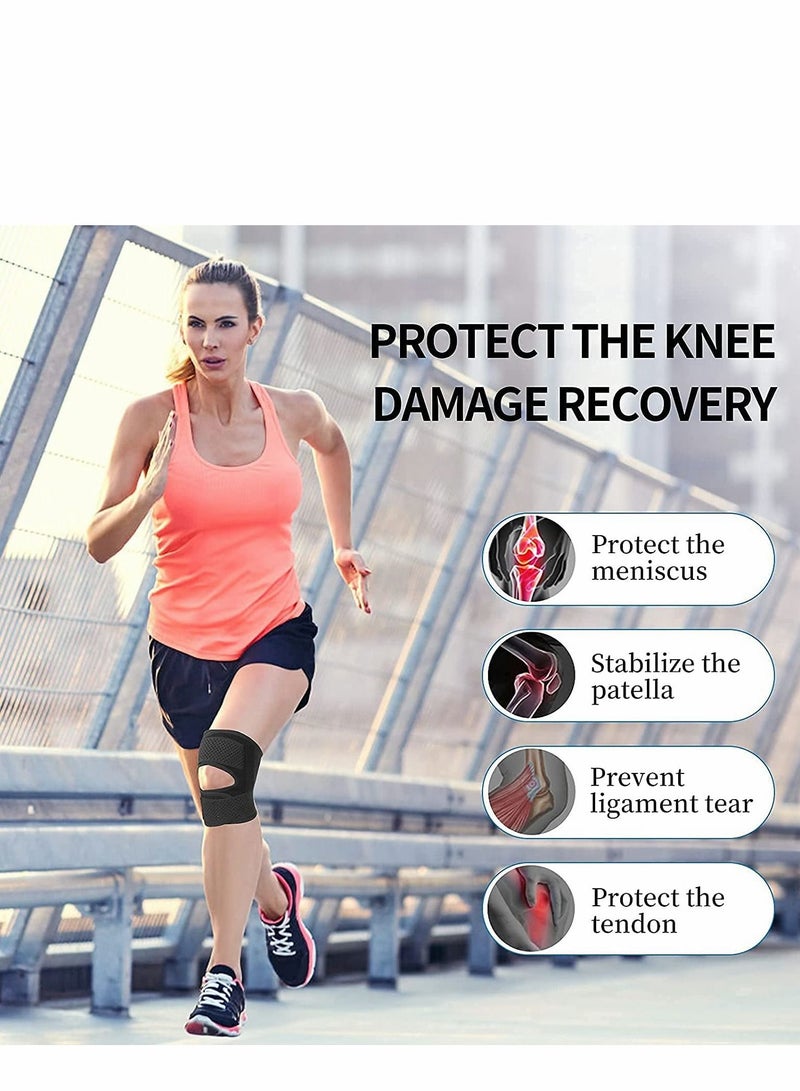 Knee Brace with Side Stabilizers Relieve Meniscal Tear Pain ACL MCL Arthritis,Joint Relief, Breathable Adjustable Support Suitable for Men and Women Sports Injuries (Left - L)