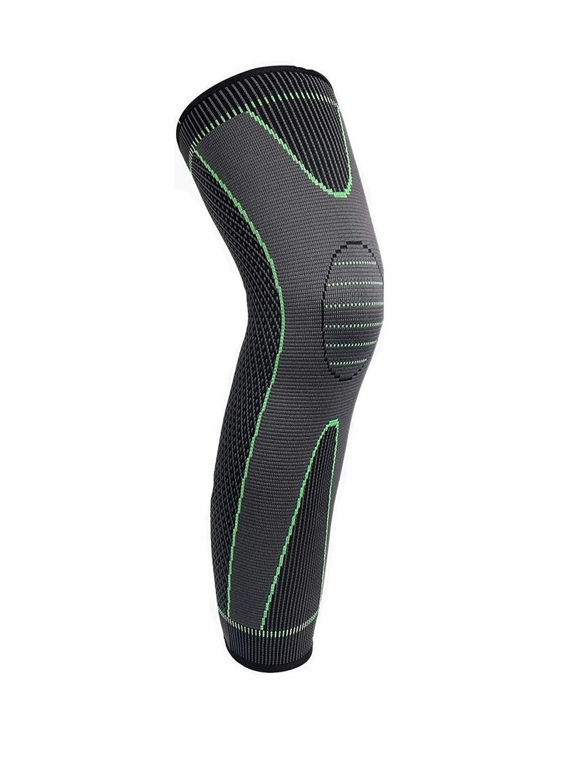 Knee Support Full Leg Compression Sleeve for Women Stretch Long Pads Men's Sports Protection Running Basketball Football Cycling Riding 1 Pcs (Medium)