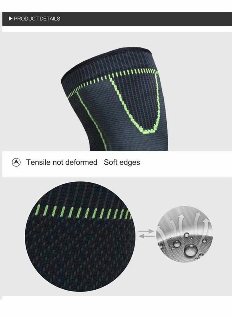 Knee Support Full Leg Compression Sleeve for Women Stretch Long Pads Men's Sports Protection Running Basketball Football Cycling Riding 1 Pcs (Medium)