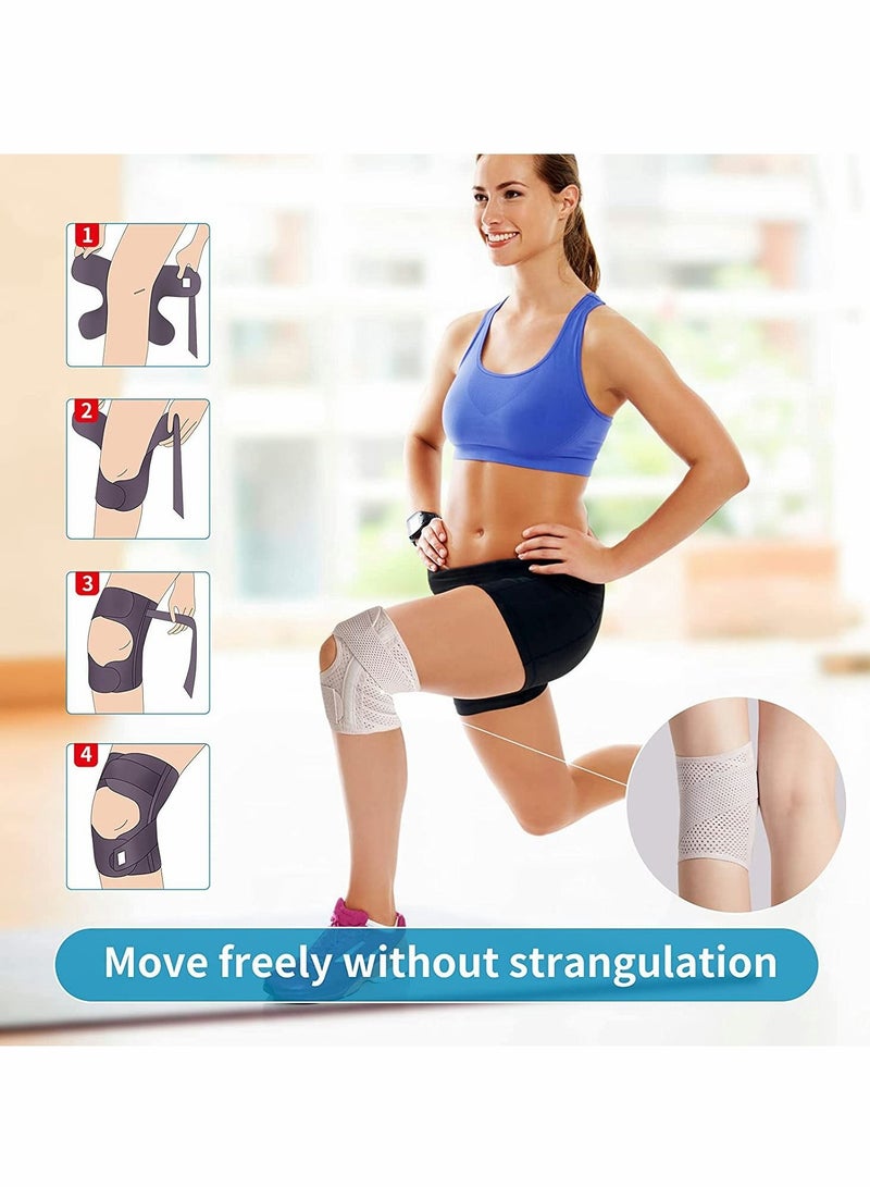 Knee Brace with Side Stabilizers Relieve Meniscal Tear Pain ACL MCL Arthritis,Joint Relief, Breathable Adjustable Support Suitable for Sports Injuries (Left - L)