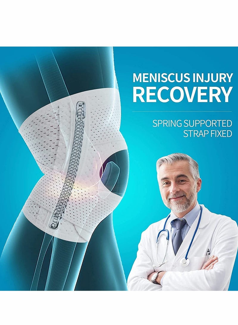 Knee Brace with Side Stabilizers Relieve Meniscal Tear Pain ACL MCL Arthritis,Joint Relief, Breathable Adjustable Support Suitable for Sports Injuries (Left - L)