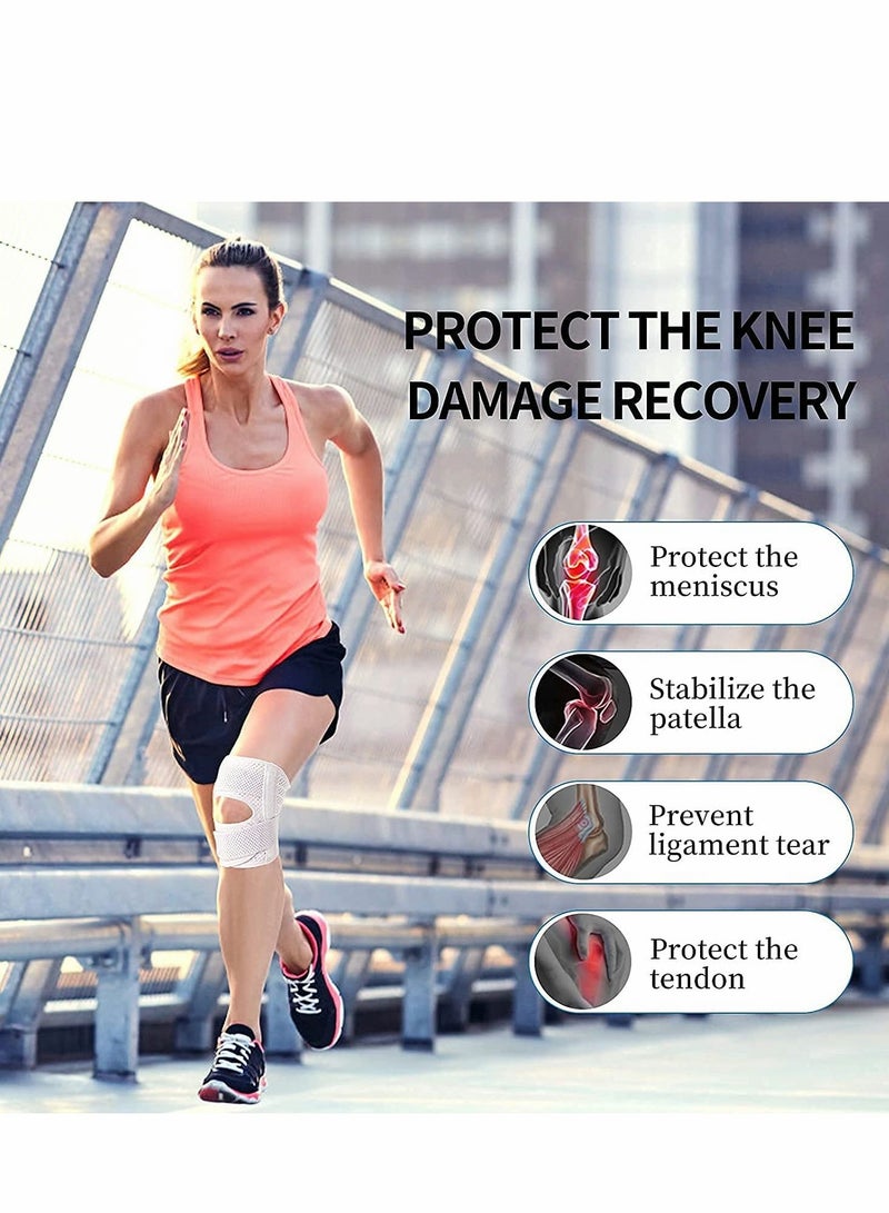Knee Brace with Side Stabilizers Relieve Meniscal Tear Pain ACL MCL Arthritis,Joint Relief, Breathable Adjustable Support Suitable for Sports Injuries (Left - L)