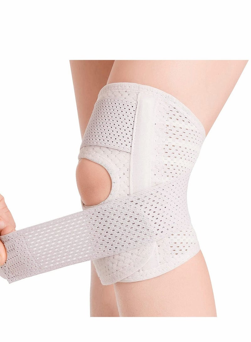 Knee Brace with Side Stabilizers Relieve Meniscal Tear Pain ACL MCL Arthritis,Joint Relief, Breathable Adjustable Support Suitable for Sports Injuries (Left - L)