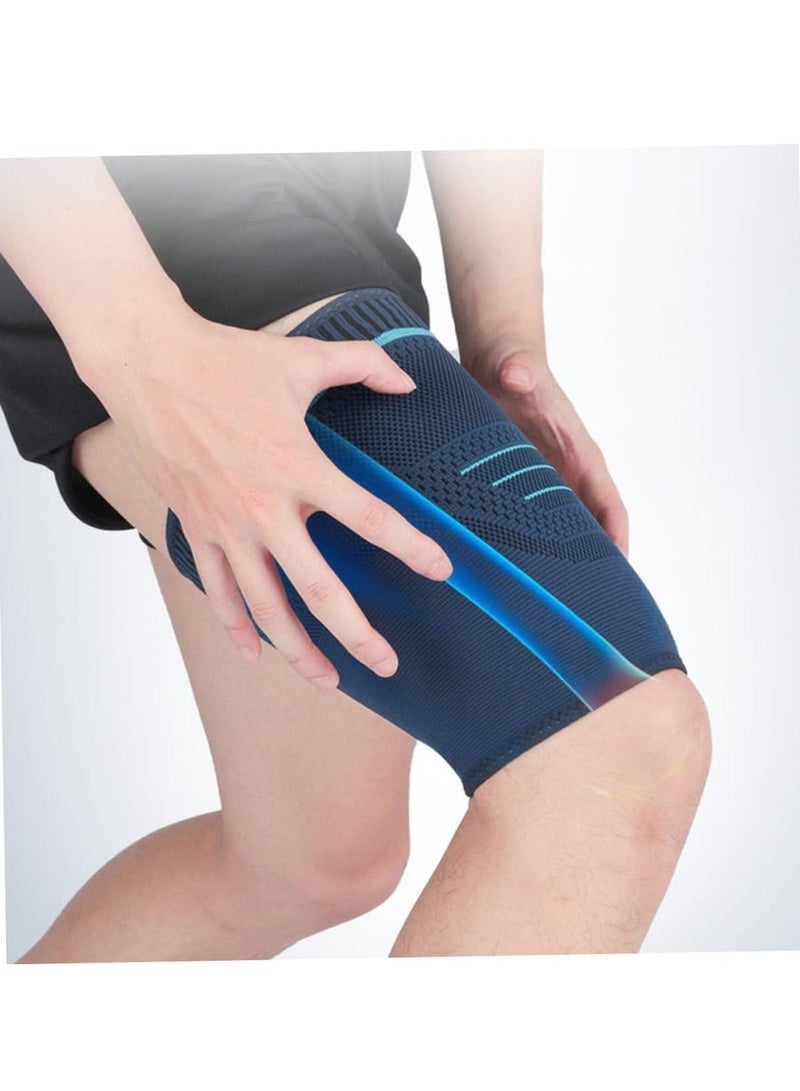 2pcs Thigh Protector, Support Brace, Leg Sleeves for Men Basketball Bike Mount, Adjustable Brace Quadriceps and Wraps, Unisex Breathable Neoprene Non-Slip Hamstring Compression