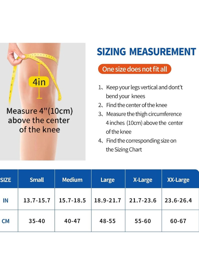 Professional Knee Brace with Side Stabilizers, Adjustable Support Meniscus Pad& Patella Gel Pad for Tear Pain ACL MCL Injury Recovery Men & Women, Workout, Sports (L)