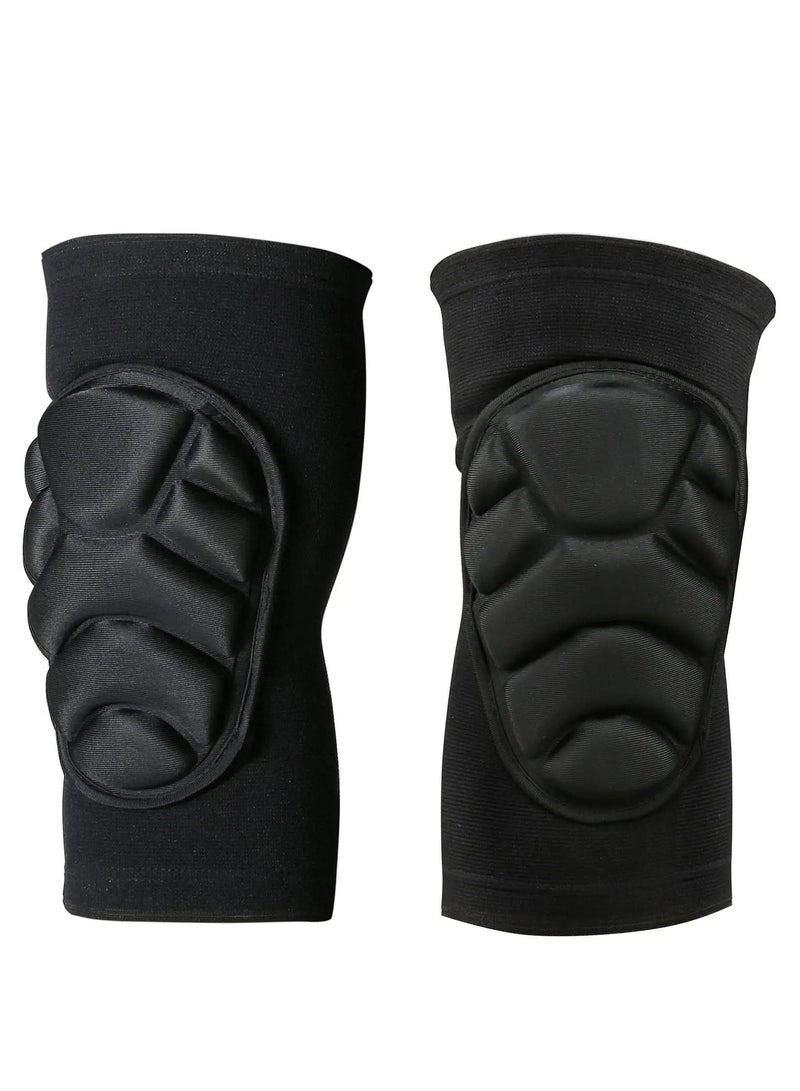 Volleyball Knee Pads, Protective Thick Sponge Collision Avoidance Sleeve Anti-Slip Breathable Sports Brace for Football Basketball Running Dance (Black, Medium)