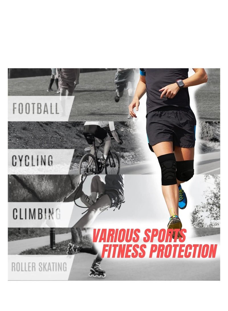 Volleyball Knee Pads, Protective Thick Sponge Collision Avoidance Sleeve Anti-Slip Breathable Sports Brace for Football Basketball Running Dance (Black, Medium)