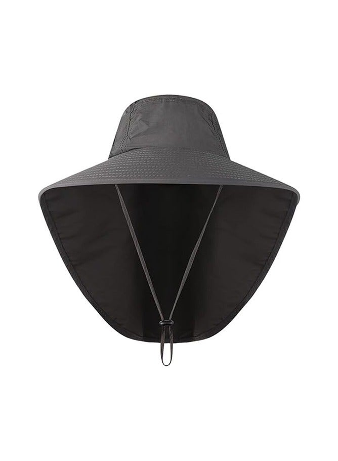 Sun Hat for Men/Women, Waterproof Wide Brim Bucket Hat UV Protection Boonie Hat for Fishing Hiking Garden Beach DARK GREY