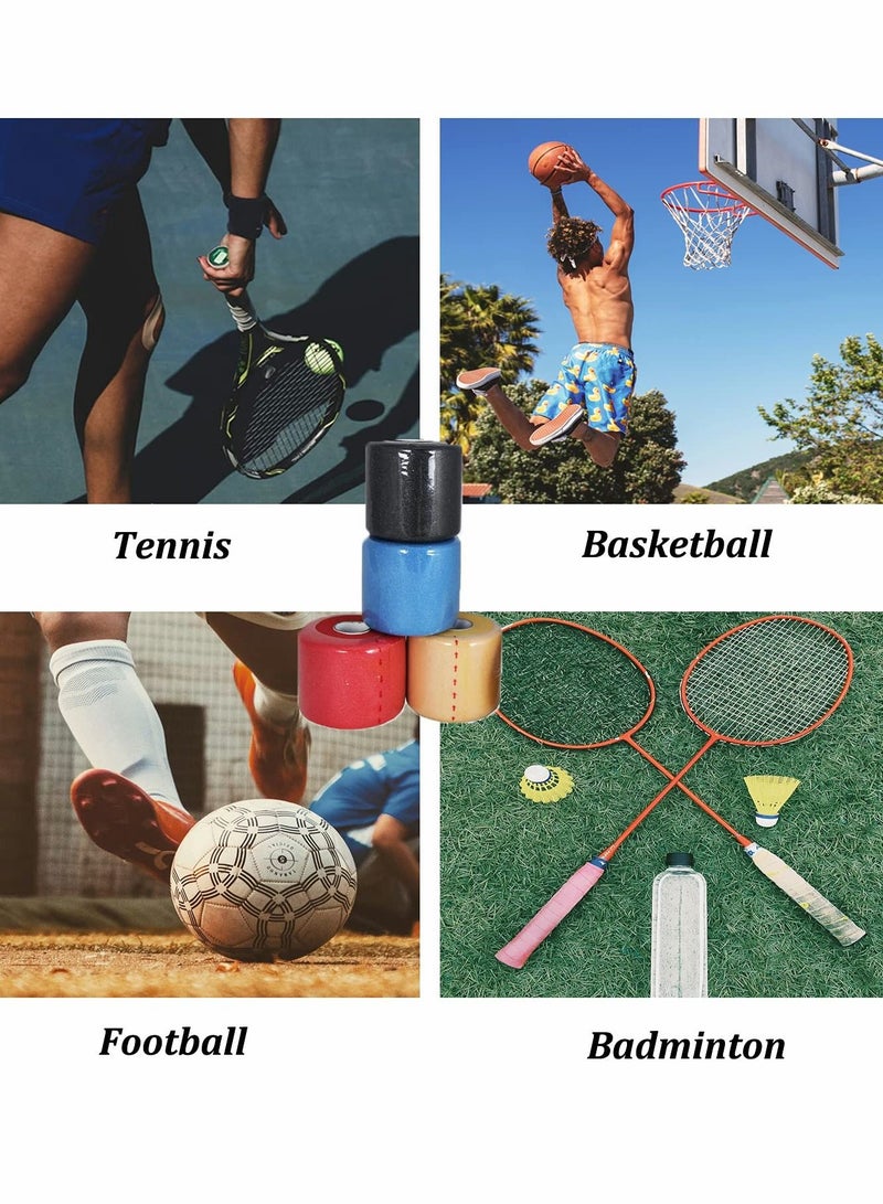 Sports Bandage, 5 Rolls Foam Pre-Wrap Underwrap Bandage Athletic Tape for Hair Wrists Elbow Knees Ankles (Skin Color, Black, Blue, Red, Green)