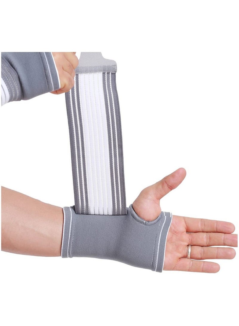 1Pair Hand Palm Wrist Support Elastic with Strap Ideal for Sprains Injury or Sports Use no Metal bar Without inhibiting Flexibility Size L