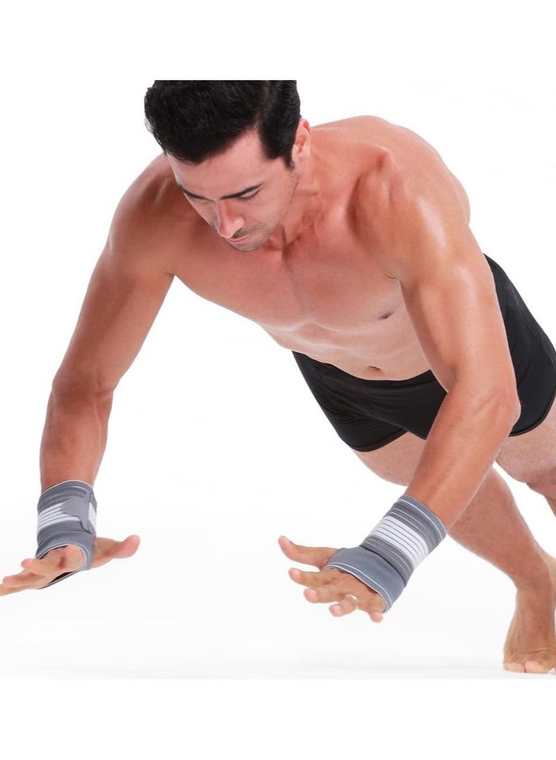 1Pair Hand Palm Wrist Support Elastic with Strap Ideal for Sprains Injury or Sports Use no Metal bar Without inhibiting Flexibility Size L