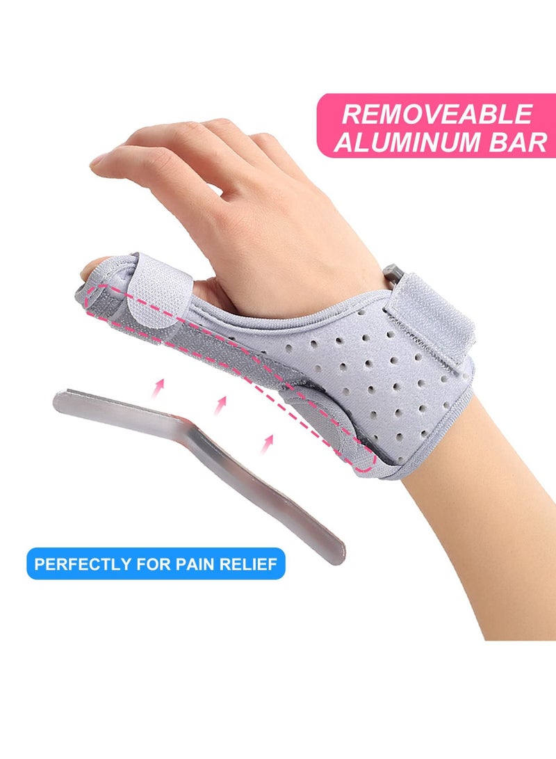 Reversible Thumb & Wrist Brace for Both Hands, Comfortable Support Splint Sprains, Arthritis, Tendonitis, BlackBerry Thumb, Lightweight and Breathable, Unisex Gray, 1 Pack(Regular)