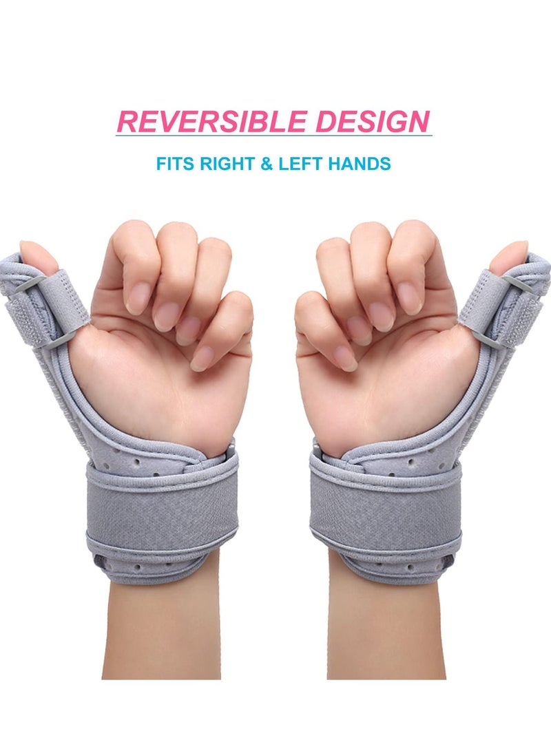 Reversible Thumb & Wrist Brace for Both Hands, Comfortable Support Splint Sprains, Arthritis, Tendonitis, BlackBerry Thumb, Lightweight and Breathable, Unisex Gray, 1 Pack(Regular)