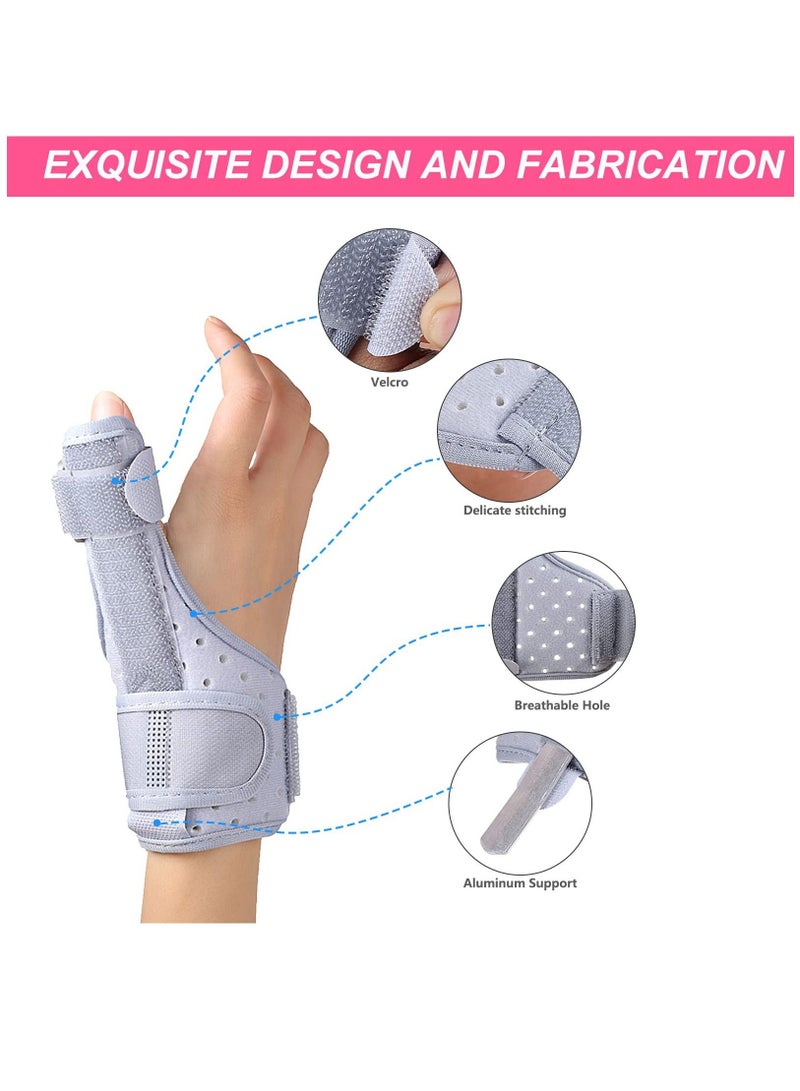 Reversible Thumb & Wrist Brace for Both Hands, Comfortable Support Splint Sprains, Arthritis, Tendonitis, BlackBerry Thumb, Lightweight and Breathable, Unisex Gray, 1 Pack(Regular)