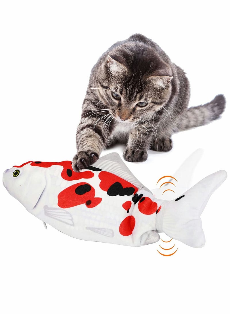 Cat Toy, Floppy Fish, Simulation Jumping Realistic Plush Waggle 350mah Large Battery Usb Rechargeable Electric Moving Fish Interactive Toys, for Cats Pets Children