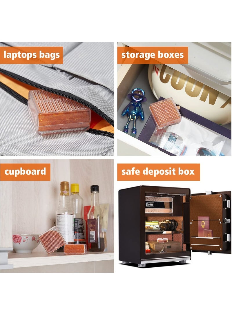 SYOSI Indicating Silica Gel Desiccant, ABS Box Desiccant 60g Reusable for Car, Closet, Cabinet, Bag, Storage (4 Packs)