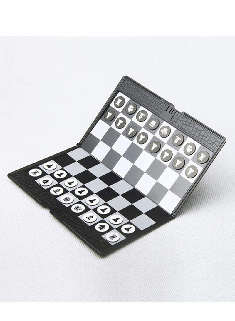 Chess Set, 7.9-Inch Mini Wallet Magnetic Travel Folding Board Game, Black and White Pieces Games, Educational Toys for Kids Adults, 1 Pcs