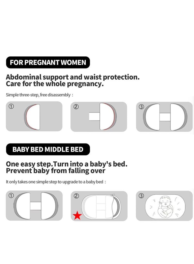 Pregnancy Pillows for Sleeping, Maternity Pillow, Body Pillow Support the Back, Legs, Belly, and Hips of Pregnant Women, Detachable Adjustable with Cover