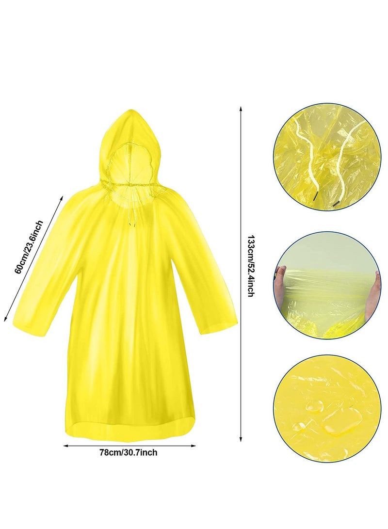 Raincoat Rain Poncho For Adults Disposable Raincoats Easy Carry Keyring Ball Emergency With Hood And Elastic Cuff Sleeves Rainwear Hiking Camping Travel Outdoor 4 Pcs