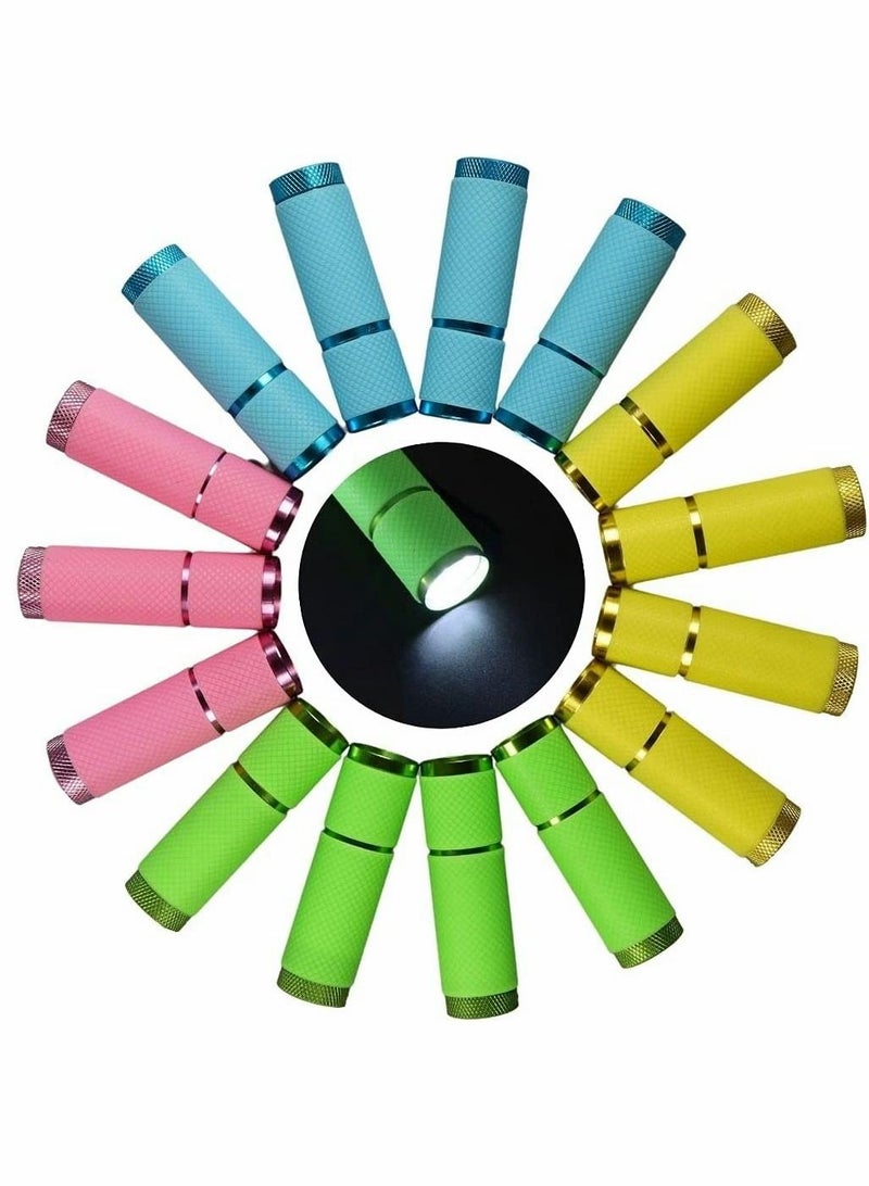 Torch, Kids Flashlights Bulk, for Thank You Gift, 3-5, 4-8, 8-12 School Class Prizes Event Giveaways Outdoor Reusable Flashlight, 15 Pack (Four colors are sent randomly)