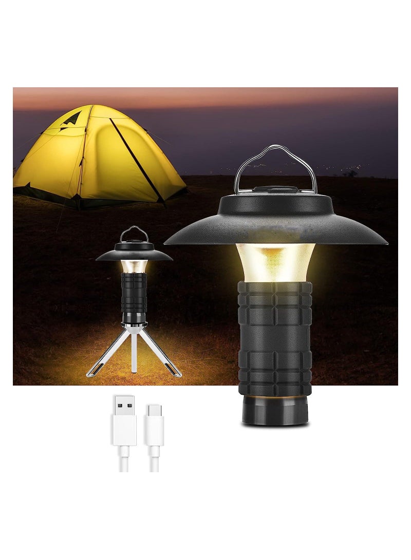 LED Camping Lantern Rechargeable, Hanging Vintage Lamp Tent Light with Clip Hook, Portable Waterpoor Outdoor Emergency Flashlight, 2200mAh