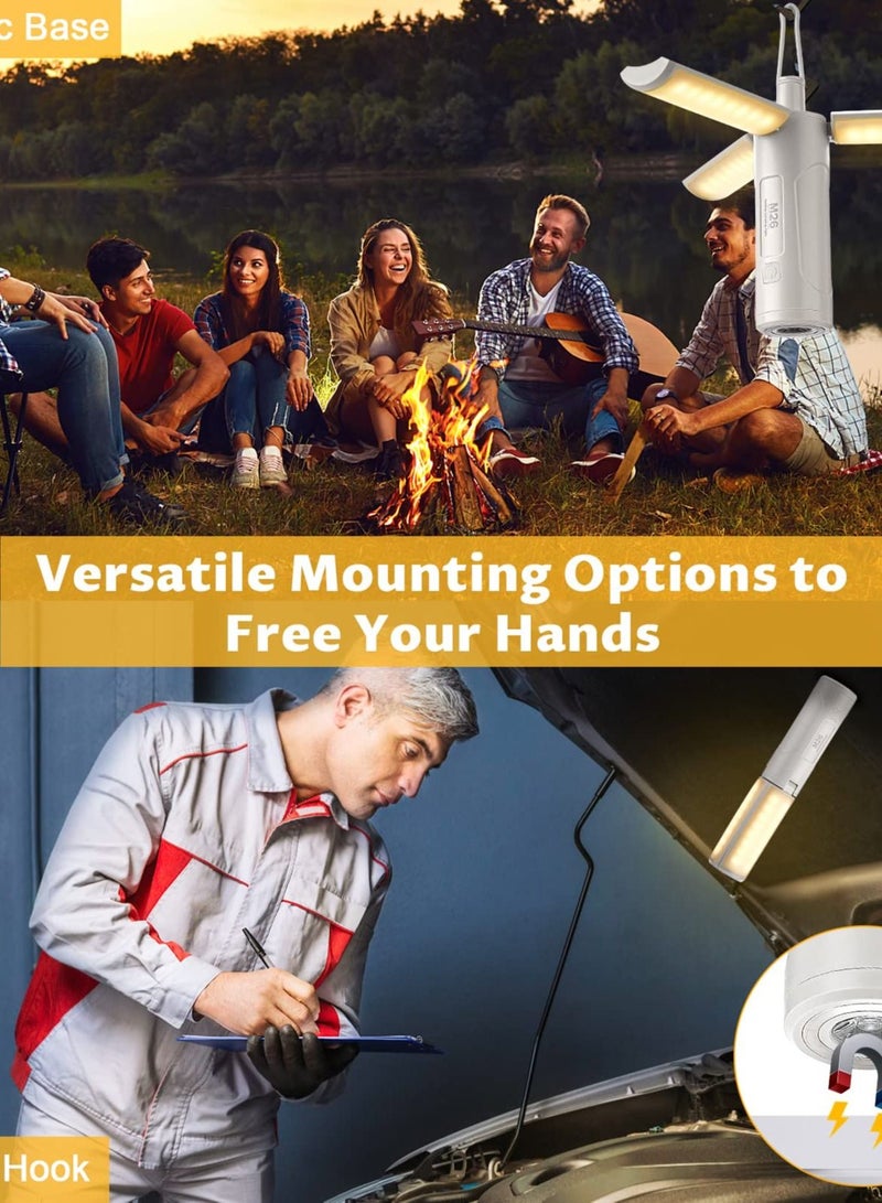 Camping Lantern, 3500mAh Hanging Torches Lamp - 3 Light Modes IPX5 Waterproof LED Lantern for Tents, Hiking, Picnics, Emergencies Energy-Efficient