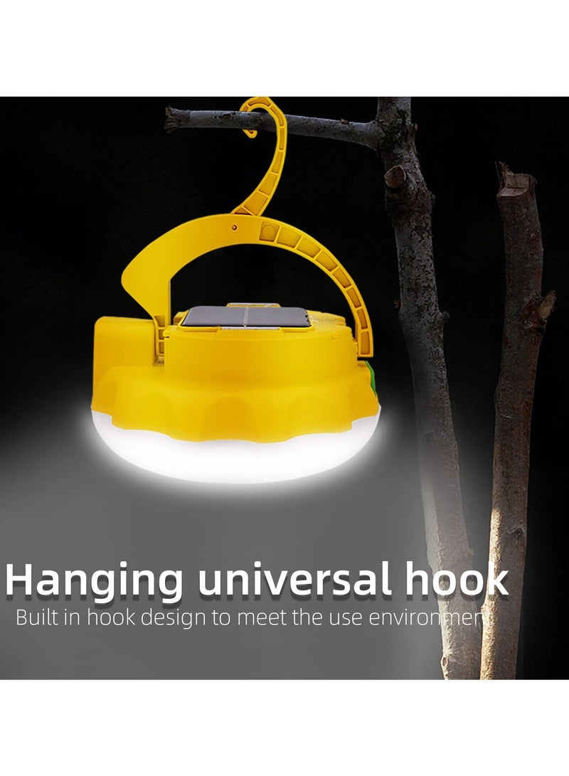 Portable Solar Led Camping Lantern, Rechargeable 3600mah Hanging Light Waterproof Battery Powered Lights Bright Tent for Outdoors, Hurricane, Outage, Emergency
