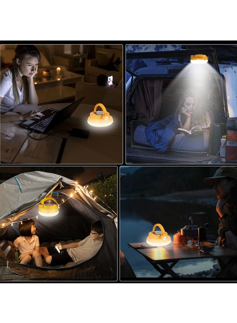 Portable Solar Led Camping Lantern, Rechargeable 3600mah Hanging Light Waterproof Battery Powered Lights Bright Tent for Outdoors, Hurricane, Outage, Emergency