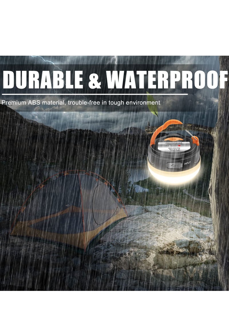 2 Pack Rechargeable LED Camping Lantern 3 Lighting Mode Power Bank Waterproof Magnetic Base Tent Emergency Light for