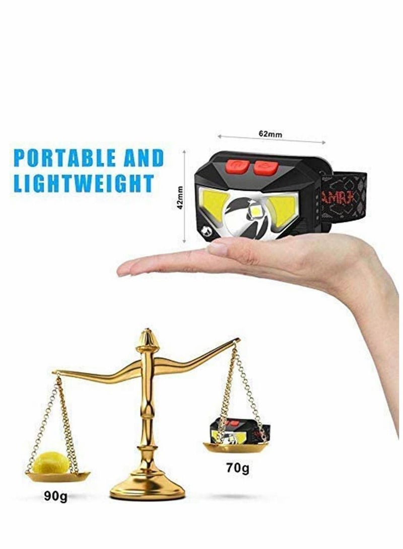 2 Pack LED Head Torch USB Rechargeable Headlamp Headlight Ultra Bright Headtorch Lamp with IPX45 Waterproof for Running Camping Hiking Climbing