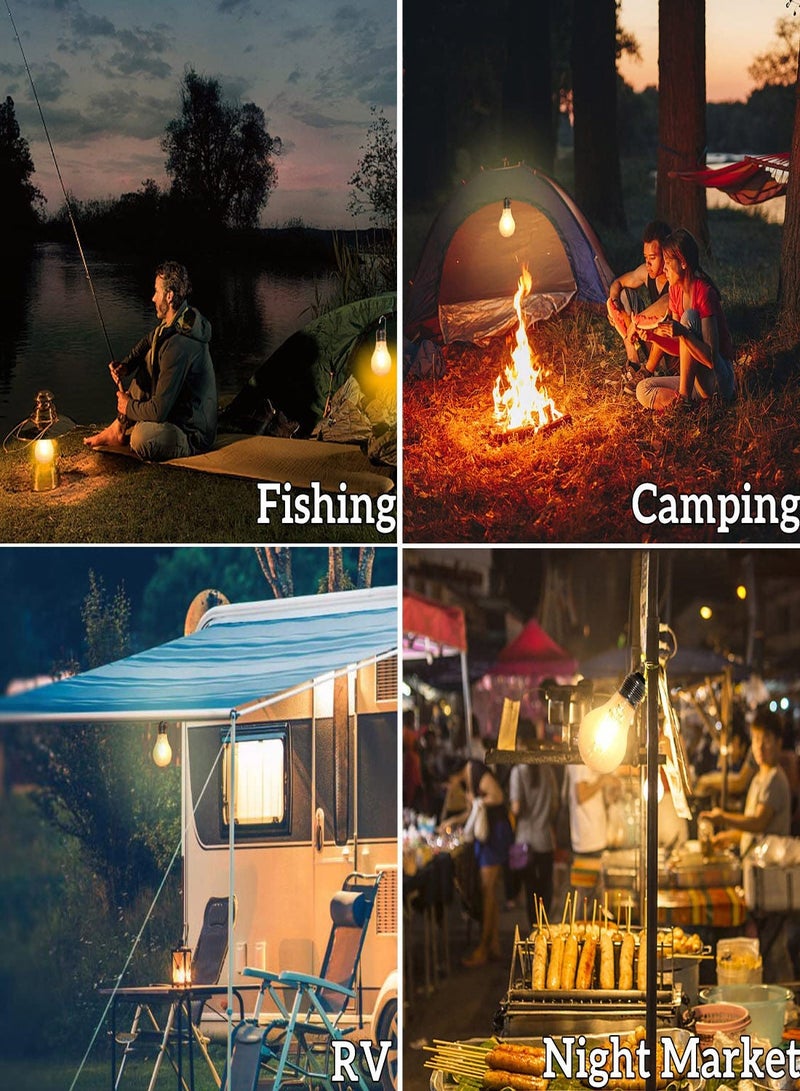USB Camping Light, Portable LED Tent Shed Lightweight Bulb with Hanging Hook, Outdoor Shatterproof Dimmable Emergency Lamp, for Hiking Fishing Camping/Patio/Garden/BBQ (Warm White）