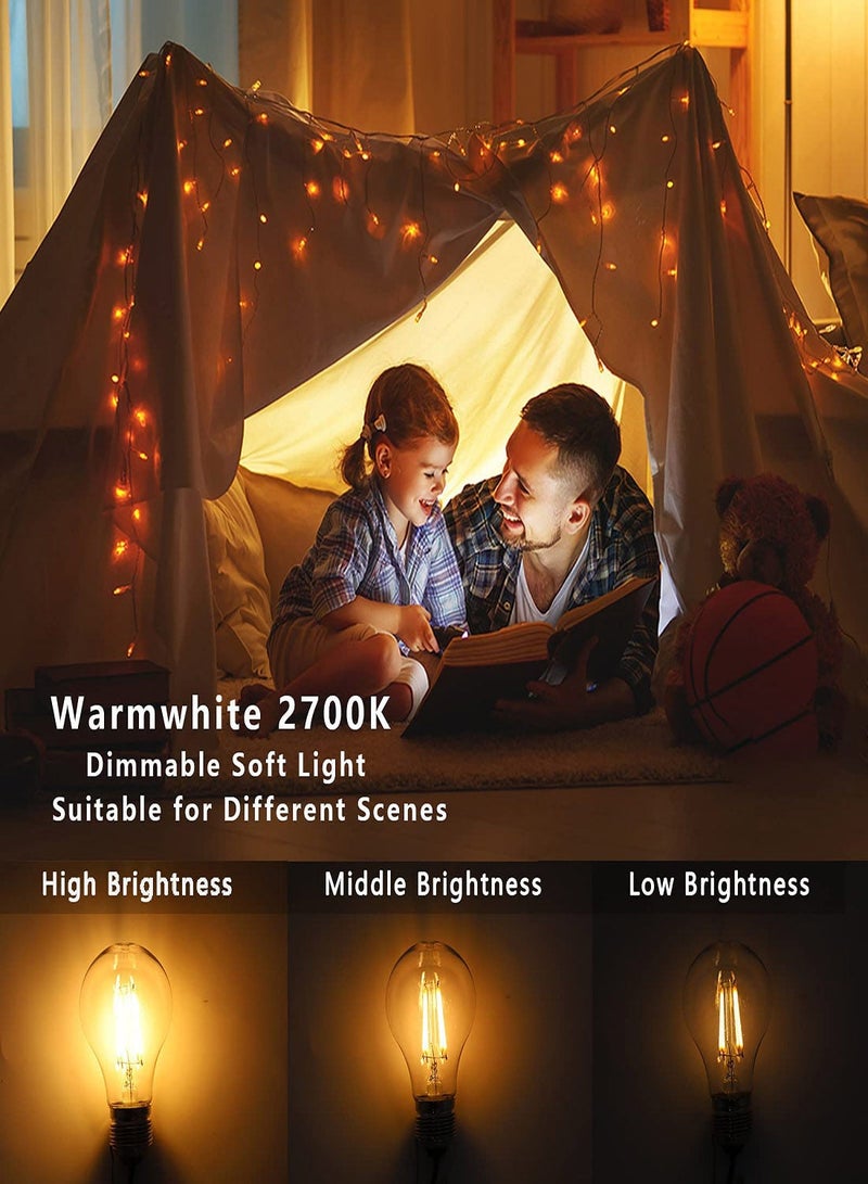 USB Camping Light, Portable LED Tent Shed Lightweight Bulb with Hanging Hook, Outdoor Shatterproof Dimmable Emergency Lamp, for Hiking Fishing Camping/Patio/Garden/BBQ (Warm White）