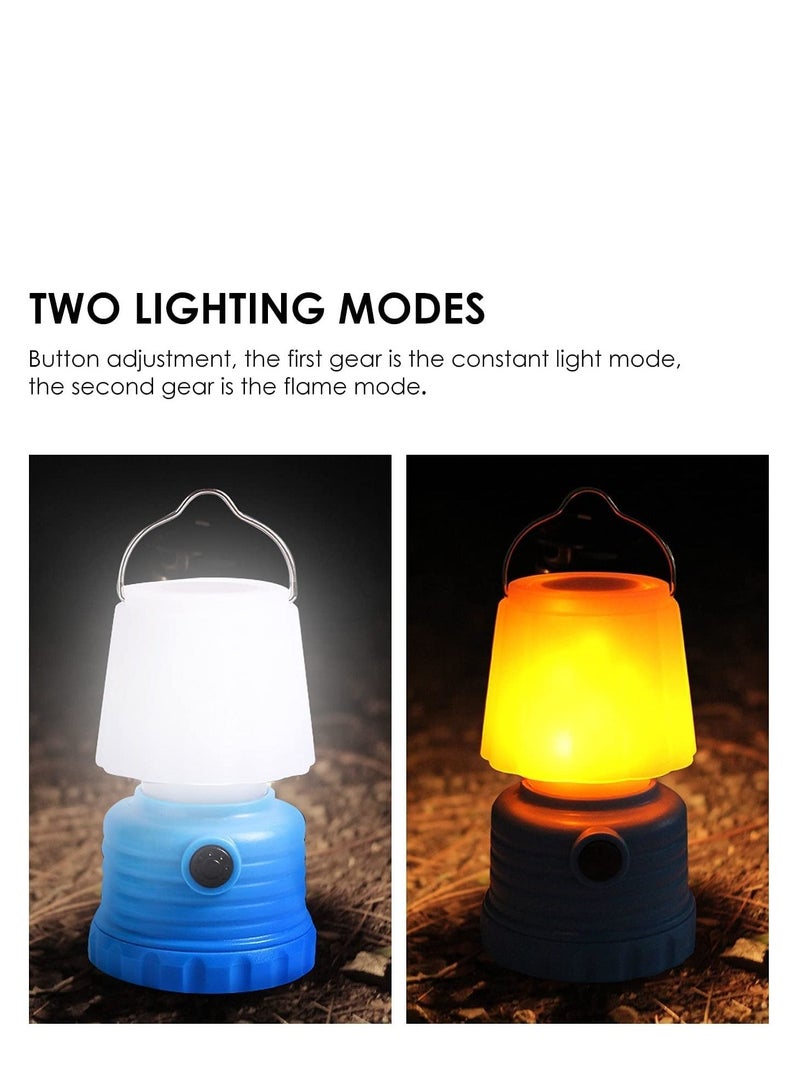 Portable Outdoor Camping Light, Lanterns Battery Powered Led, with Flame Flicker Lighting Mode, 600Lm, for Kids Chair, Bedroom, Festival, Party Decoration and Outdoor(2 PCS)