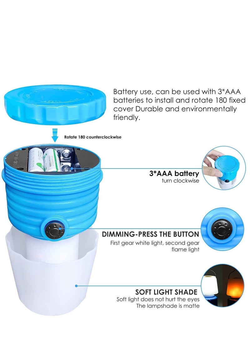 Portable Outdoor Camping Light, Lanterns Battery Powered Led, with Flame Flicker Lighting Mode, 600Lm, for Kids Chair, Bedroom, Festival, Party Decoration and Outdoor(2 PCS)