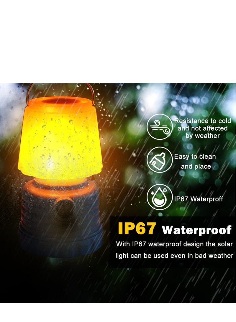 Portable Outdoor Camping Light, Lanterns Battery Powered Led, with Flame Flicker Lighting Mode, 600Lm, for Kids Chair, Bedroom, Festival, Party Decoration and Outdoor(2 PCS)