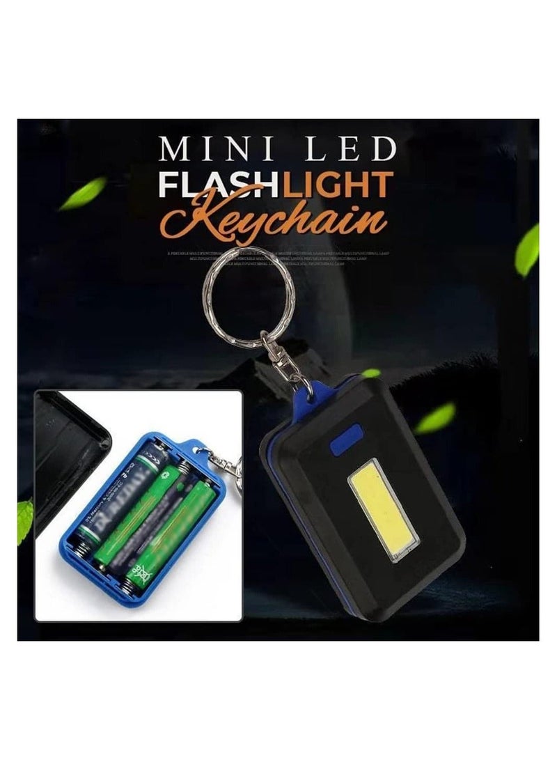 Portable Cob Led Keychain Flashlight, Mini Climbing Light Pocket Emergency Light, Outdoor Camping Flashlight Key Ring Work Fishing, Night Safety, Reading(4Pcs )