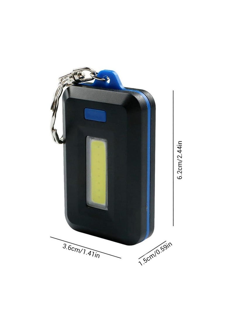 Portable Cob Led Keychain Flashlight, Mini Climbing Light Pocket Emergency Light, Outdoor Camping Flashlight Key Ring Work Fishing, Night Safety, Reading(4Pcs )