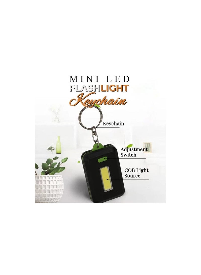 Portable Cob Led Keychain Flashlight, Mini Climbing Light Pocket Emergency Light, Outdoor Camping Flashlight Key Ring Work Fishing, Night Safety, Reading(4Pcs )