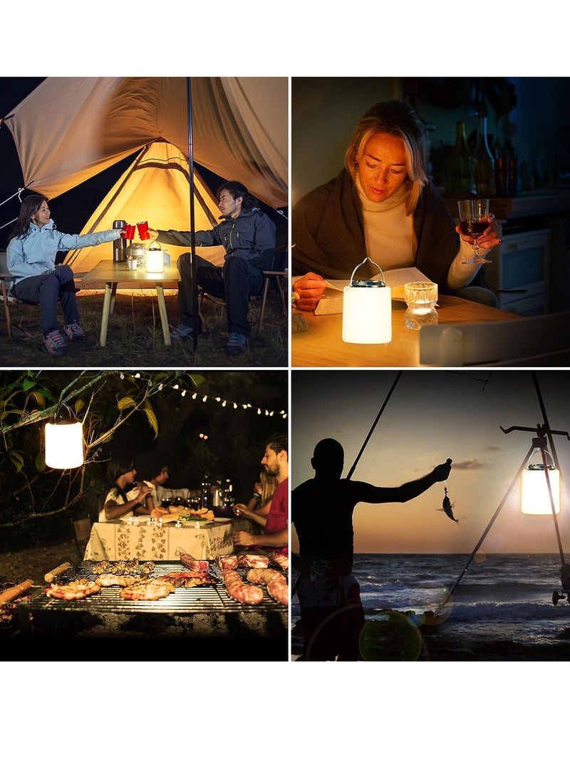 Camping Lantern Rechargeable, 2000mAh Lights Lamp, 3000K Warm Light, Brightness Adjustable 3 Light Modes,10+ Hrs Runtime Waterproof Tent for Camping, Emergency, Power Cuts