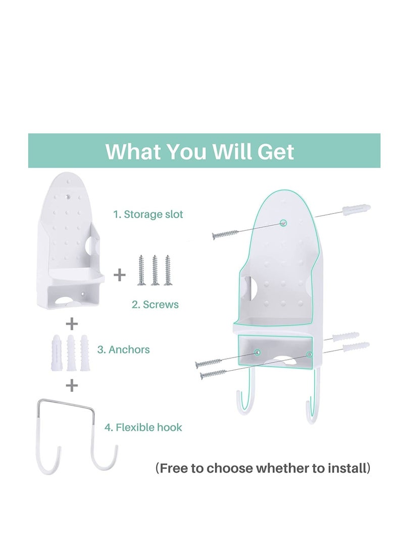 Ironing Board Holder Wall Mounted Storage Organizer, Electric Iron Household Bathroom Shelf with Heat Resistant Tray Organizer Easily Mount Against